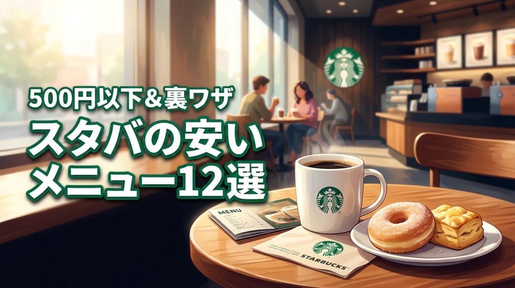 スタバの安いメニュー12選!500円以下のドリンクと節約裏ワザを全公開