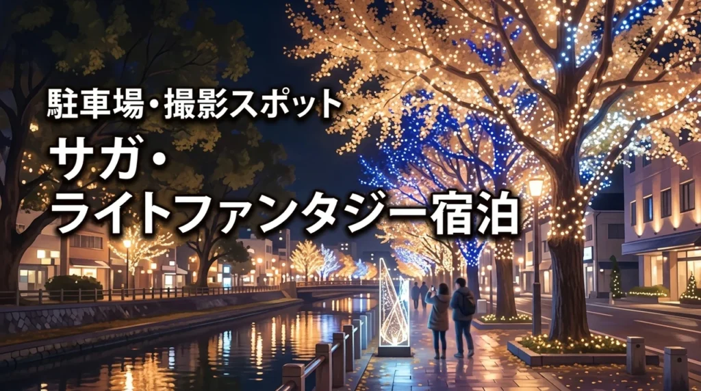 宿泊で楽しむサガ・ライトファンタジー！駐車場なしの対策や撮影スポットも網羅