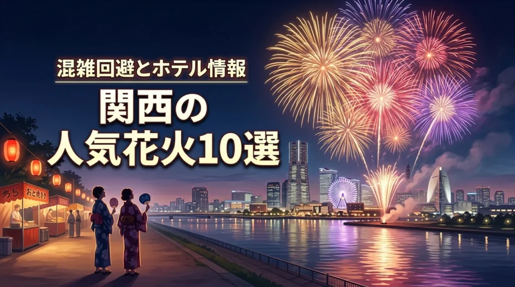 関西で人気の花火大会おすすめ10選!混雑を避けるコツや宿泊に便利なホテルも紹介(記事のアイキャッチ画像)